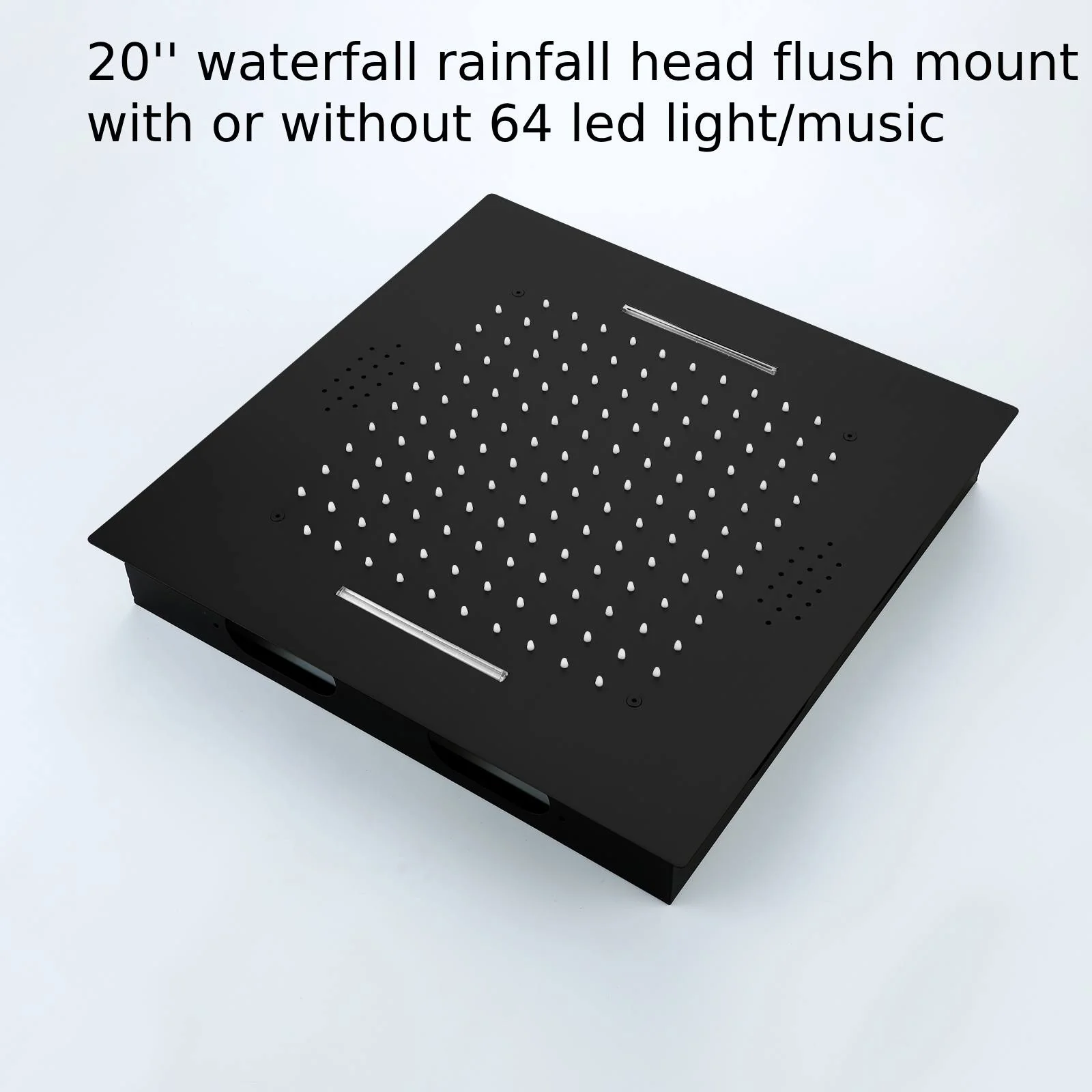 waterfall rainfall 20'' or 24'' Flush or ceiling mounted matte Black 4 way Digital display thermostatic shower faucets With regular head - Image 17